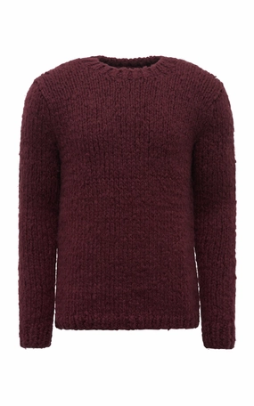 Lawrence Knit Sweater in Bordeaux Welfat Cashmere Day To Night