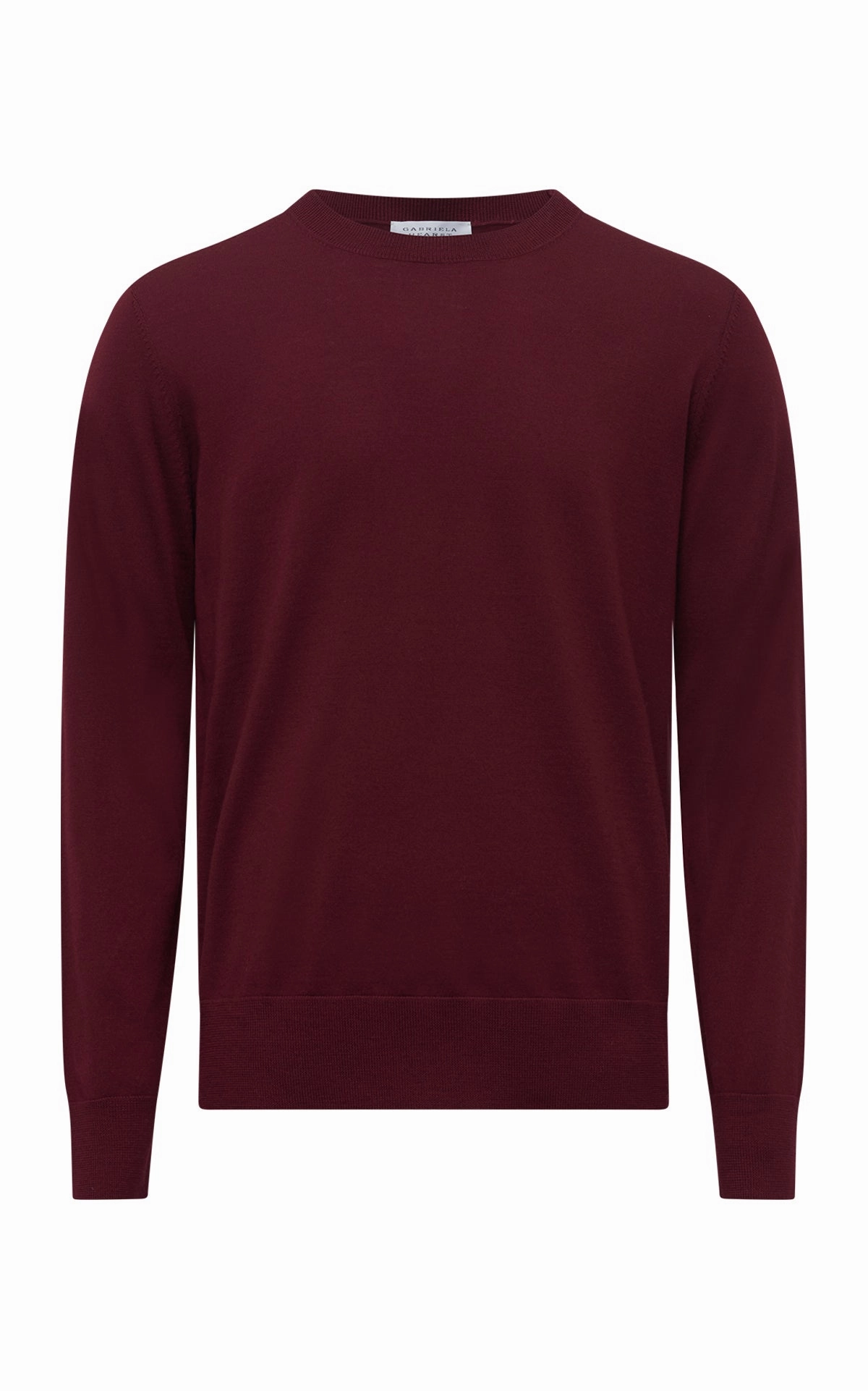 Palco Knit Crewneck in Bordeaux Merino Wool Shrink Resistant Treatment