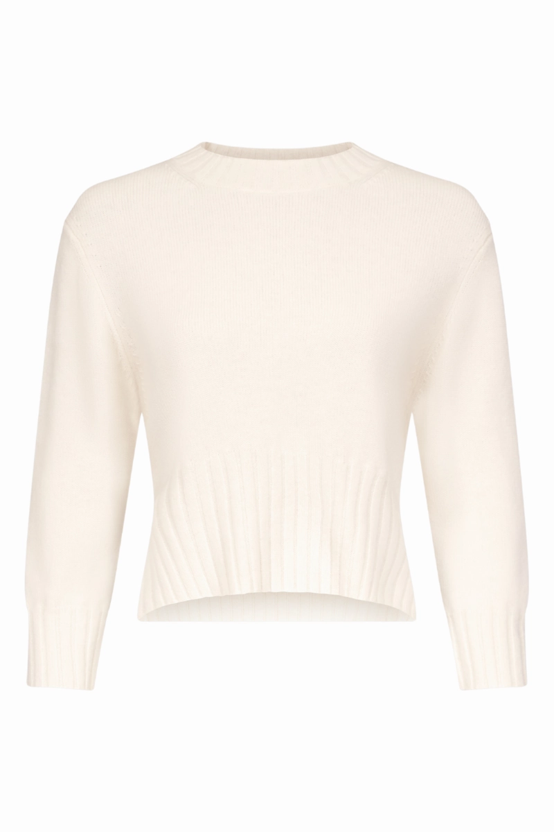 Cozy Base Performance Layer Fit Mora Cropped Cashmere Sweater
