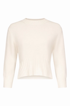 Mora Cropped Cashmere Sweater Minimal Bulk Luxury Comfort