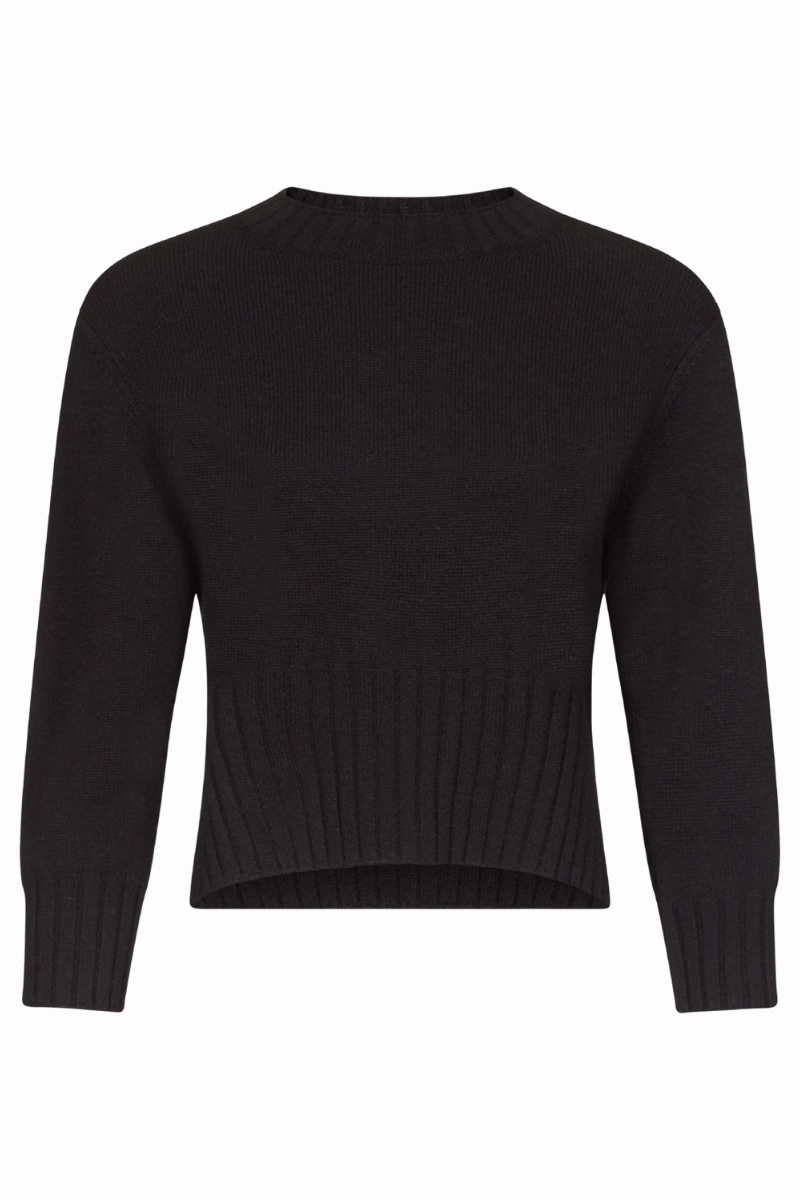Mora Cropped Cashmere Sweater Knit Layers Allergen Free Processing