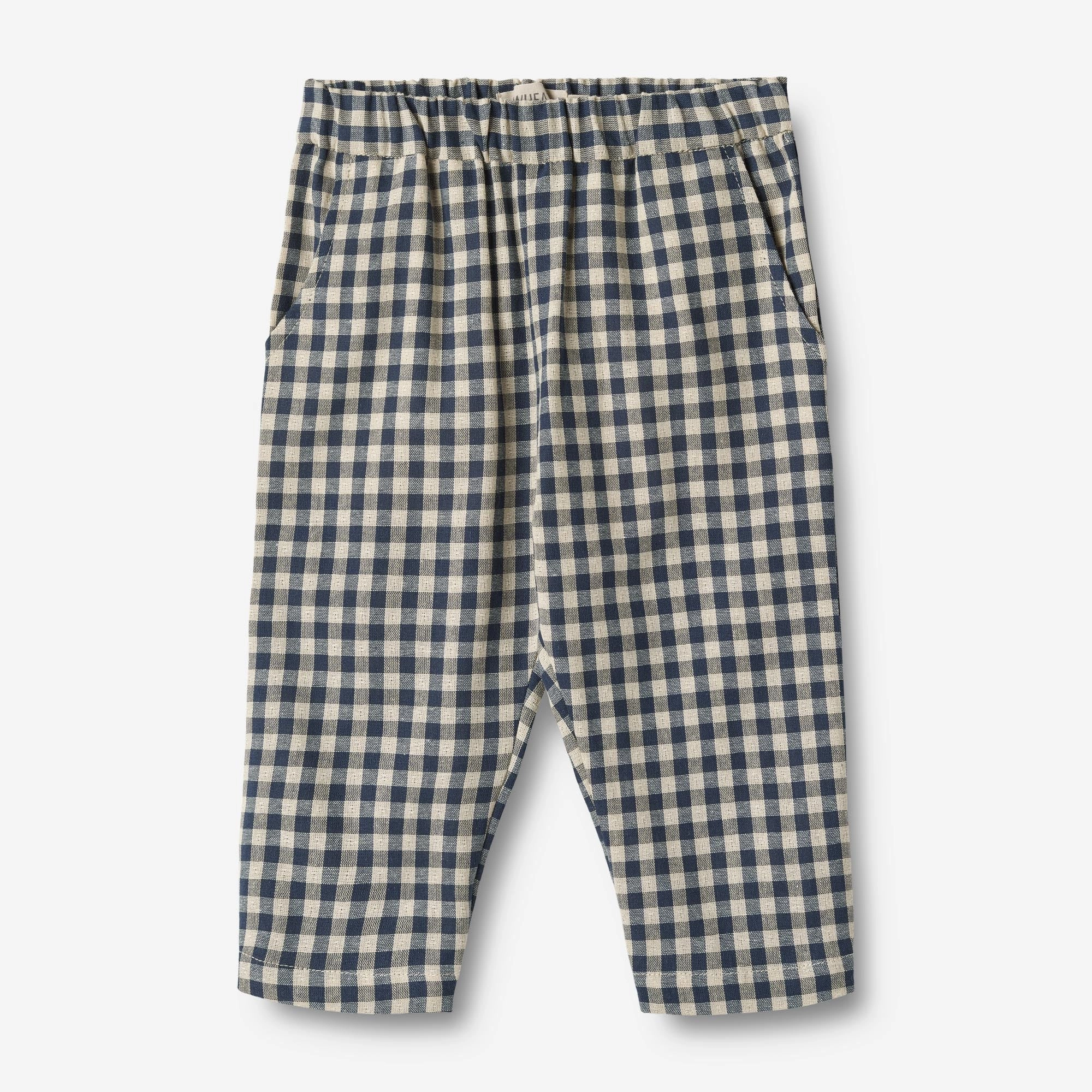 Trousers Andy - blue check Double Stitched Essential Wear