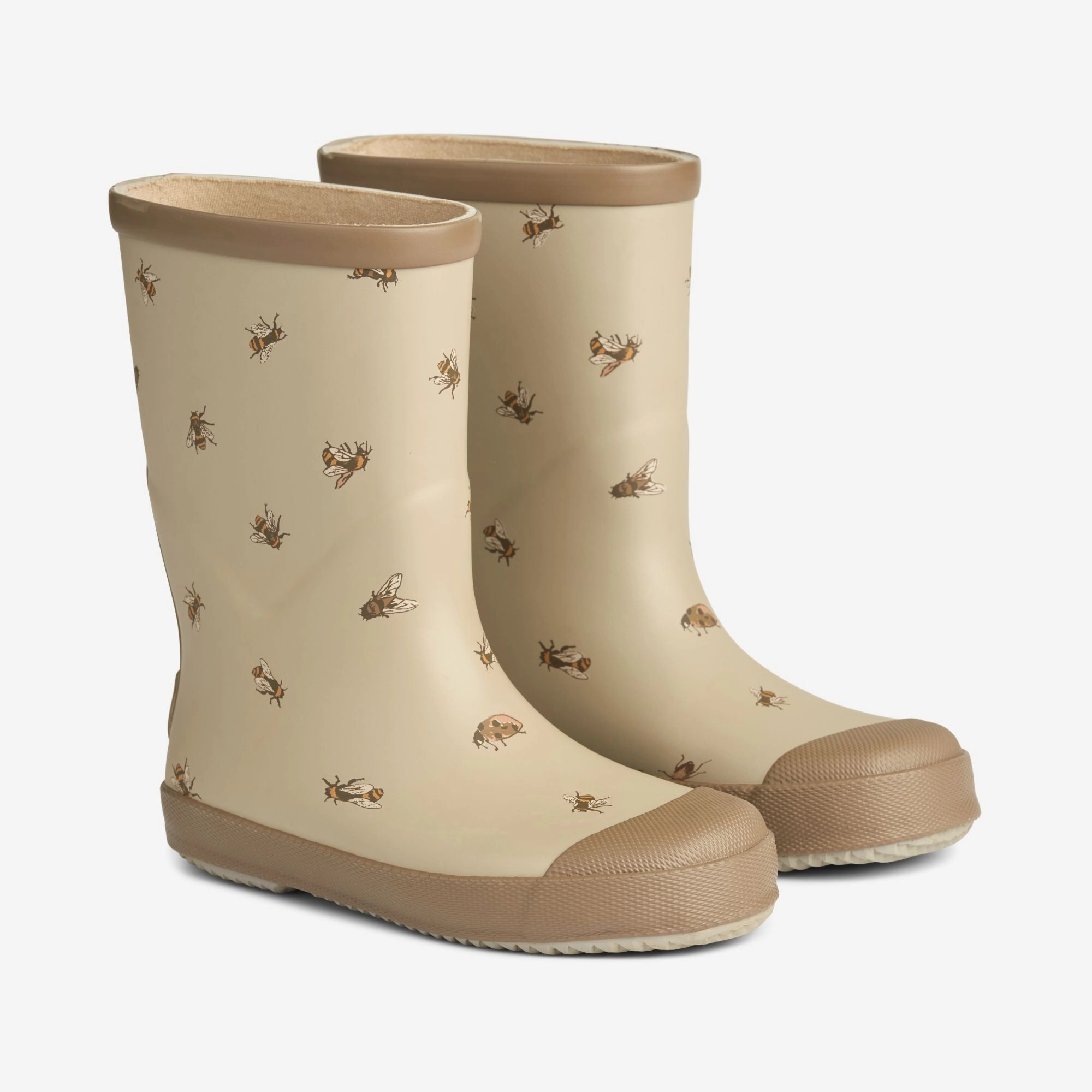 High Traction Rainy Days Pull-on style Muddy Rubber Boot Print - gravel bumblebee