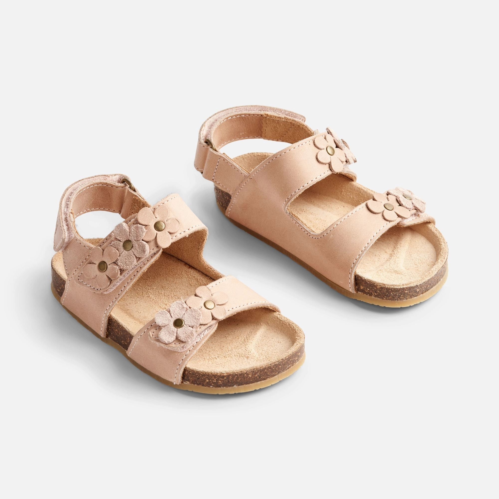 Supportive Footbed Lightweight EVA Clare Flower Sandal - beige rose