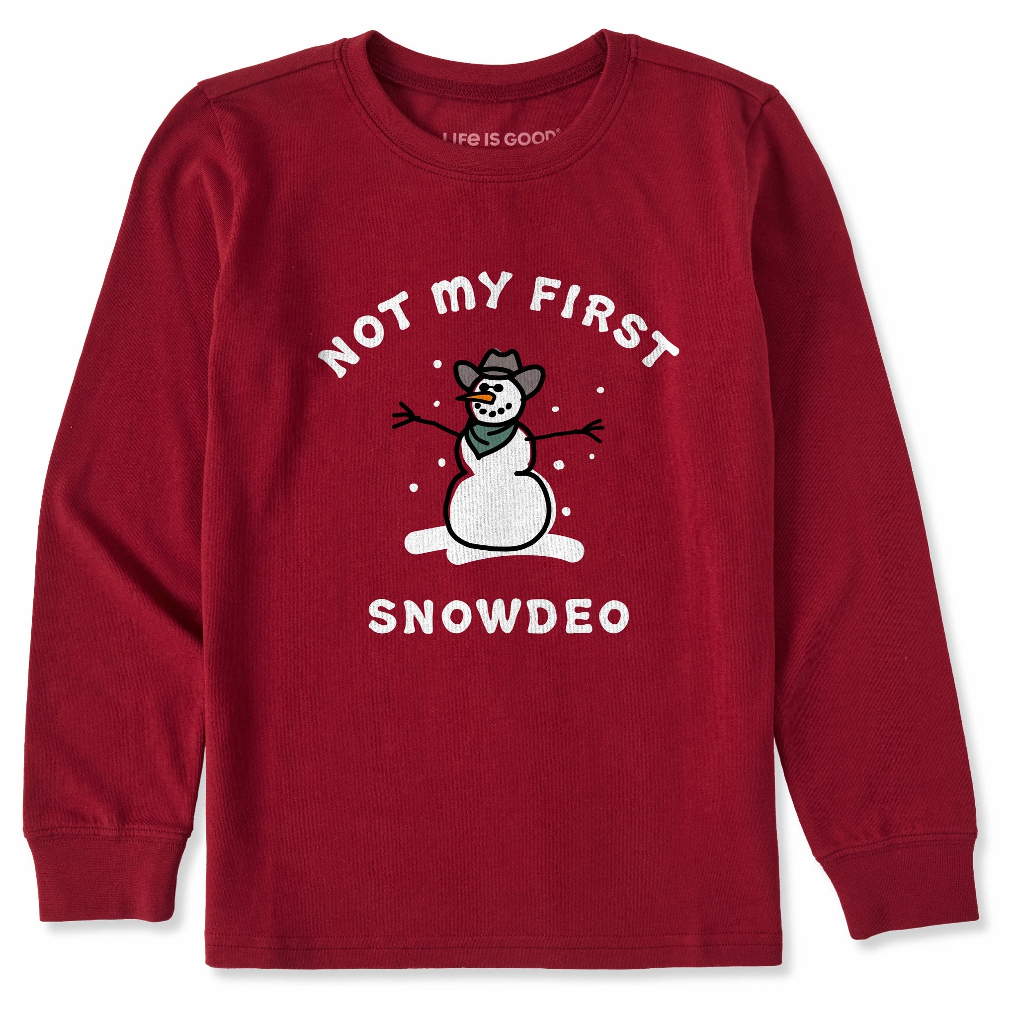 Kids Not My First Snowdeo Long Sleeve Crusher Tee Autumn Wear