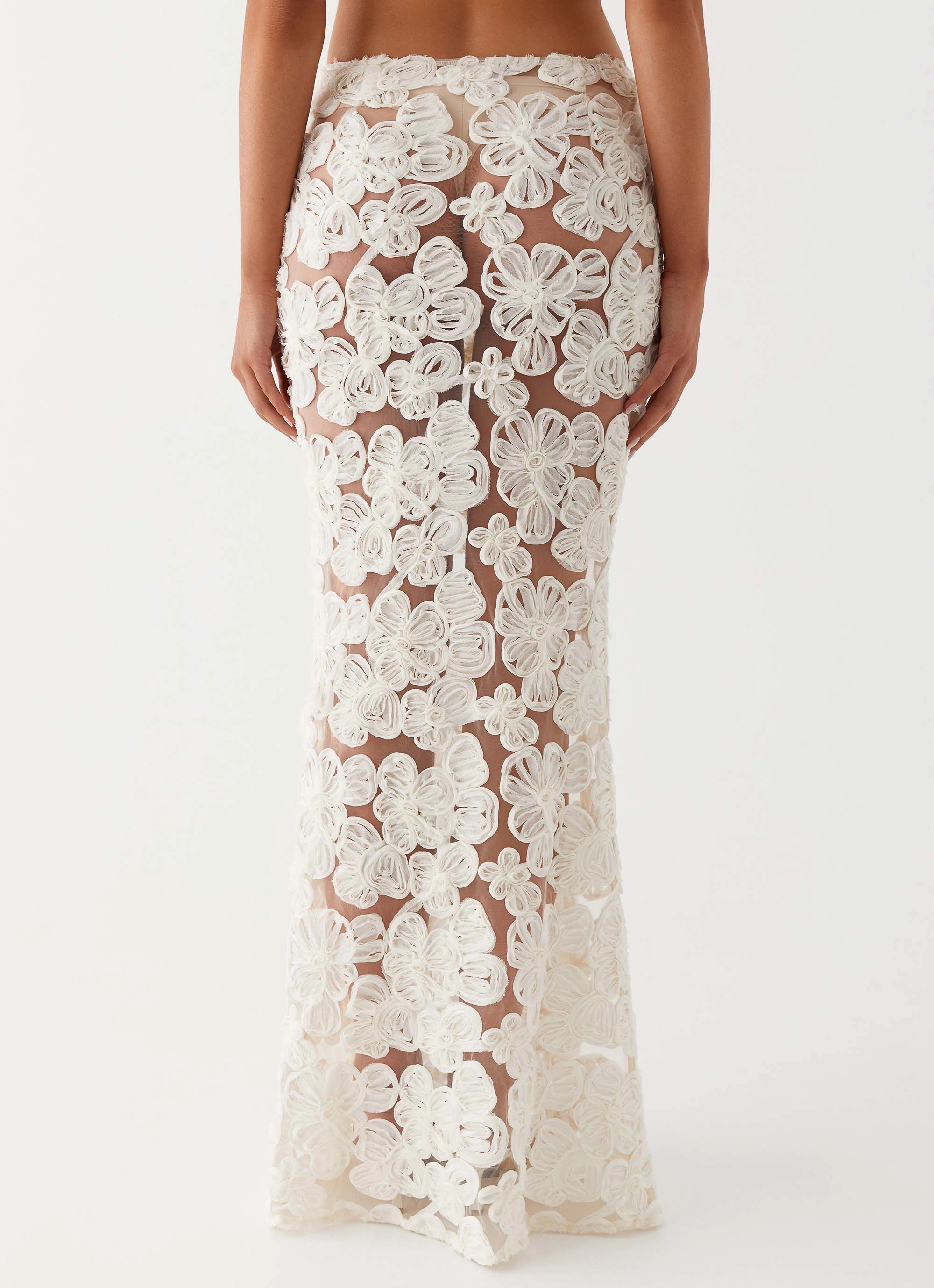 Limited Release Fiorella Floret Maxi Skirt - Ivory