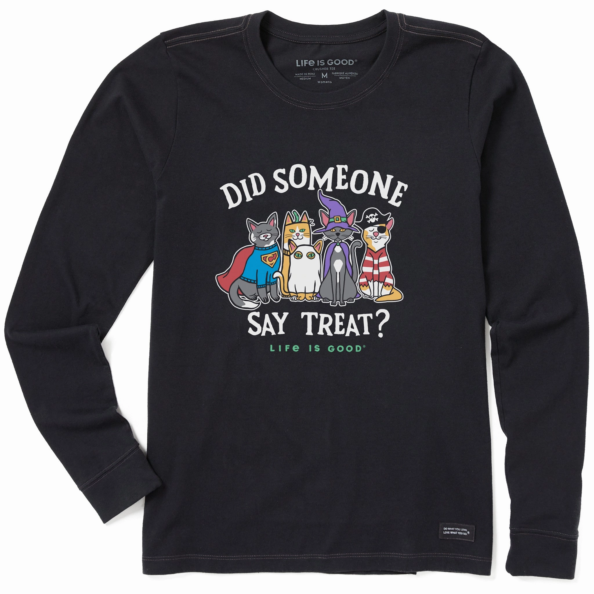 Women's Did Someone Say Treat Cats Long Sleeve Crusher Tee shopping