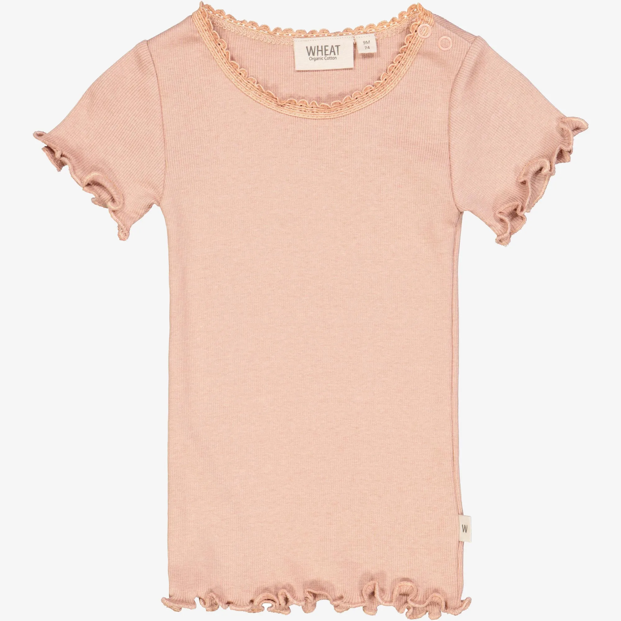 Rib T-Shirt Lace SS | Baby - rose dawn Sustainable Material Blend Sporty Active Wear