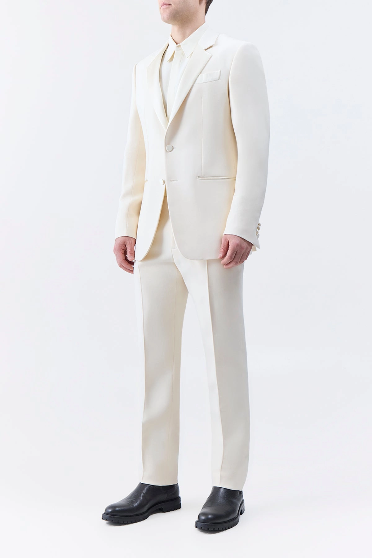 vacation Nicolson Jacket in Ivory Wool Silk Cady