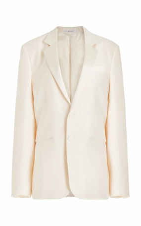 Insulation Power Nicolson Jacket in Ivory Wool Silk Cady