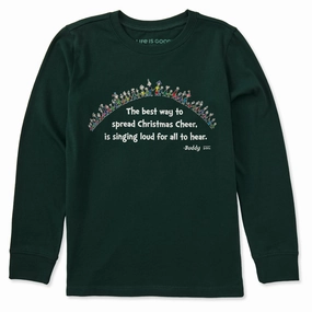 OversizedSilhouette Easy to Style Kids Christmas Cheer Grinch Long Sleeve Crusher Tee