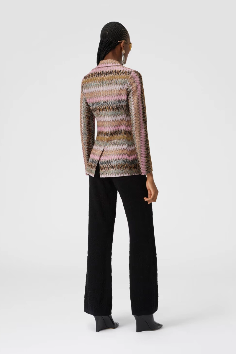 Lam?? Chevron Knit Blazer Convertible 2 In 1 Function