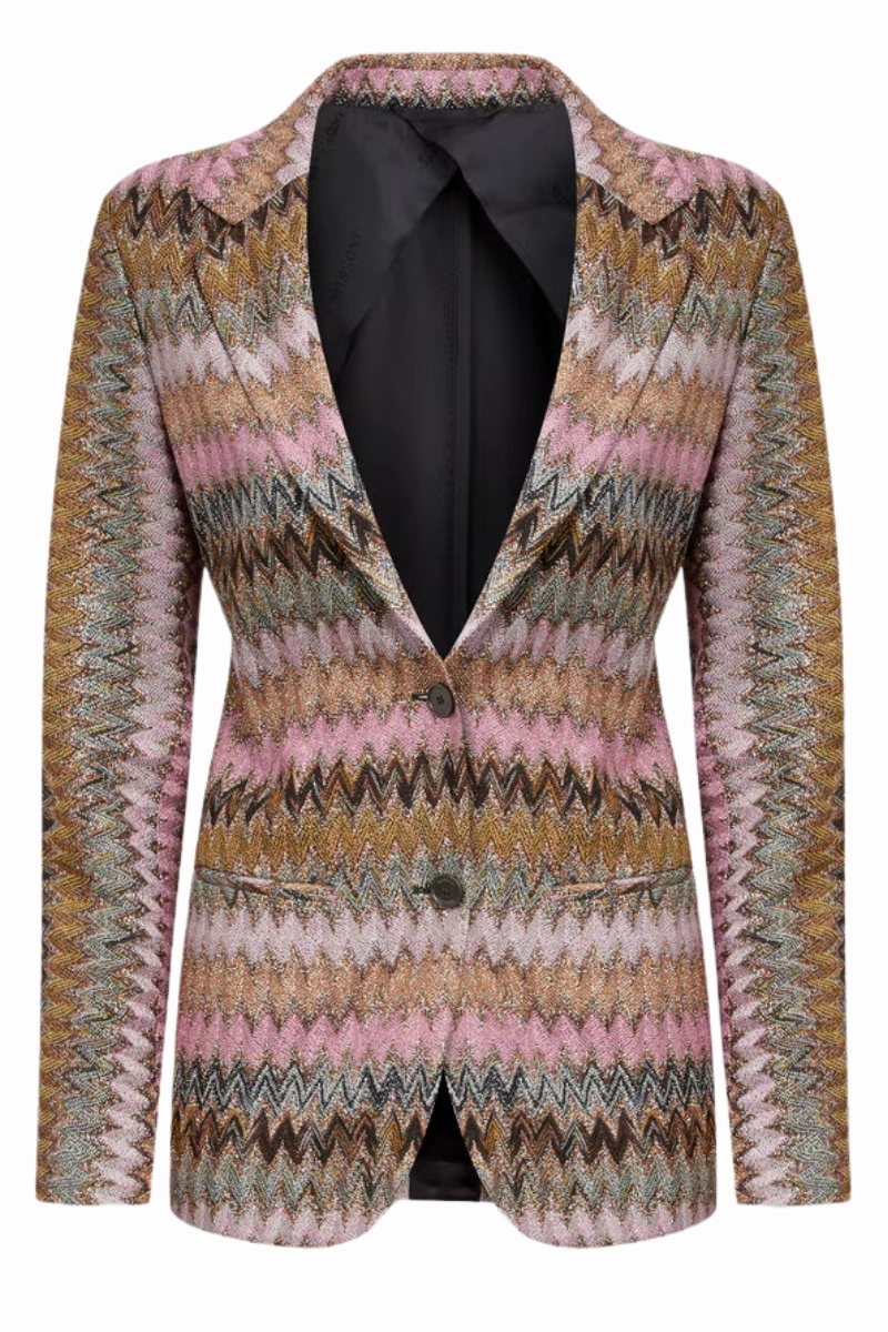Lam?? Chevron Knit Blazer Glow In The Dark Trim