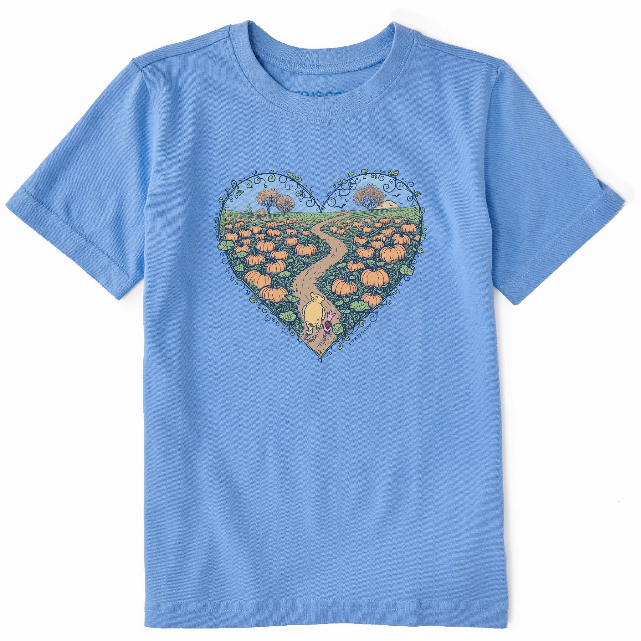 Kids Winnie & P Pumpkin Patch Heart Short Sleeve Crusher Tee Simple and Chic Sleek Stretch Fit