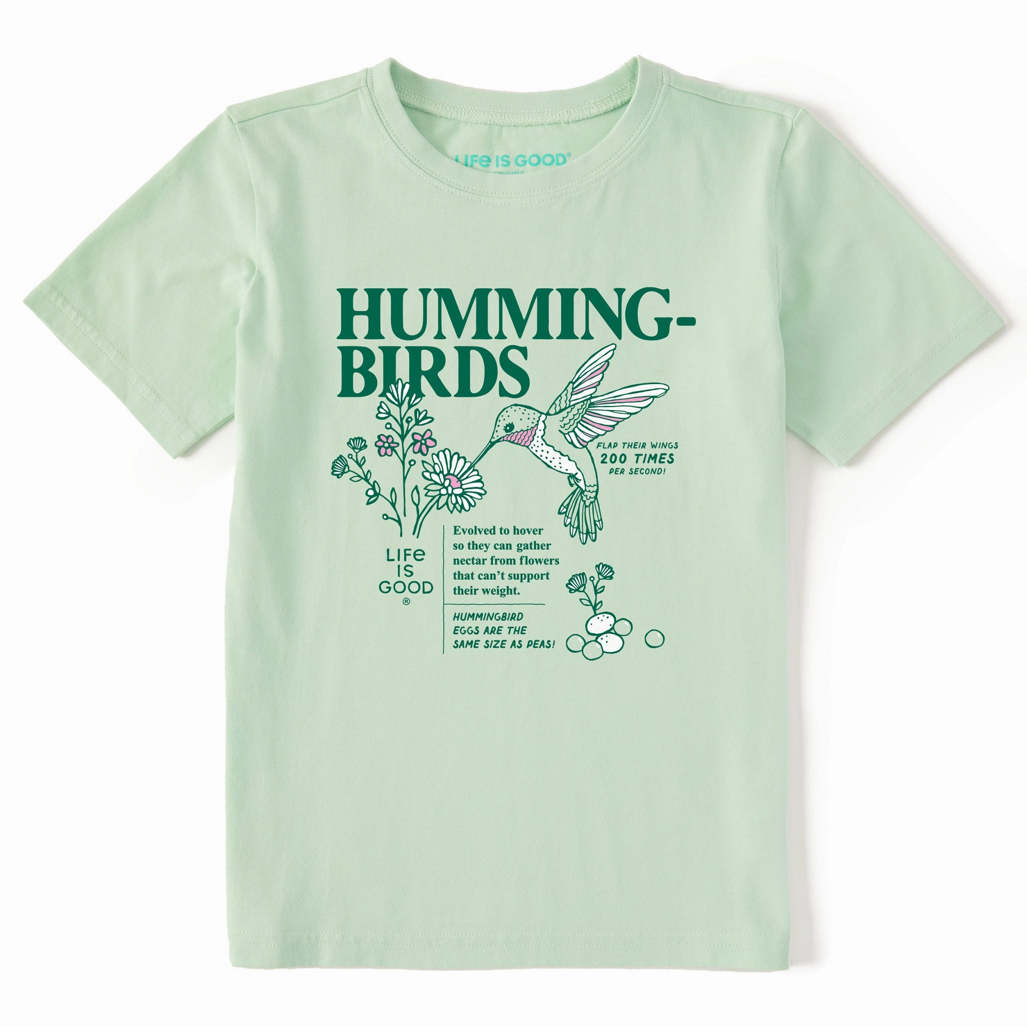 Kids Hummingbird Facts Short Sleeve Crusher Tee Outdoor Adventure Fashion Forward