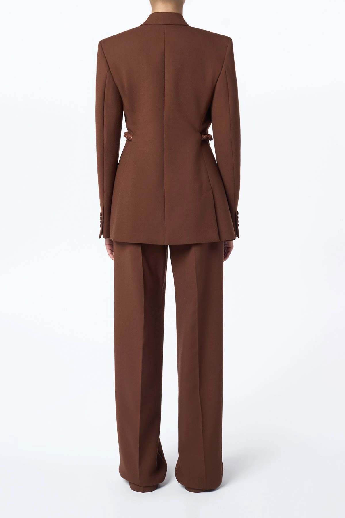 Classic Work Look Refined Layers Norman Wide-Leg Pant in Cognac Recycled Virgin Wool