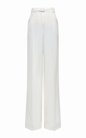 Norman Wide-Leg Pant in Ivory Recycled Virgin Wool Perfect Fit Wear