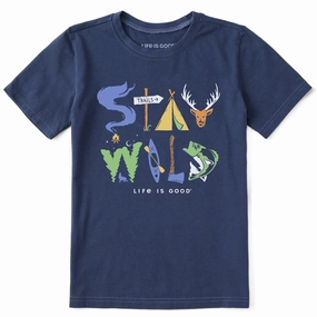Kids Stay Wild Short Sleeve Crusher Tee MinimalistStitching