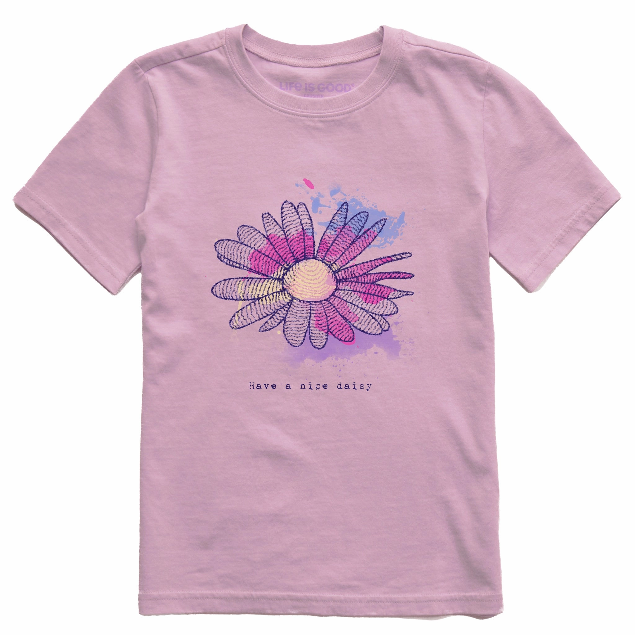 Kids Fineline Have a Nice Daisy Short Sleeve Crusher Tee Simple and Comfortable Effortless Look
