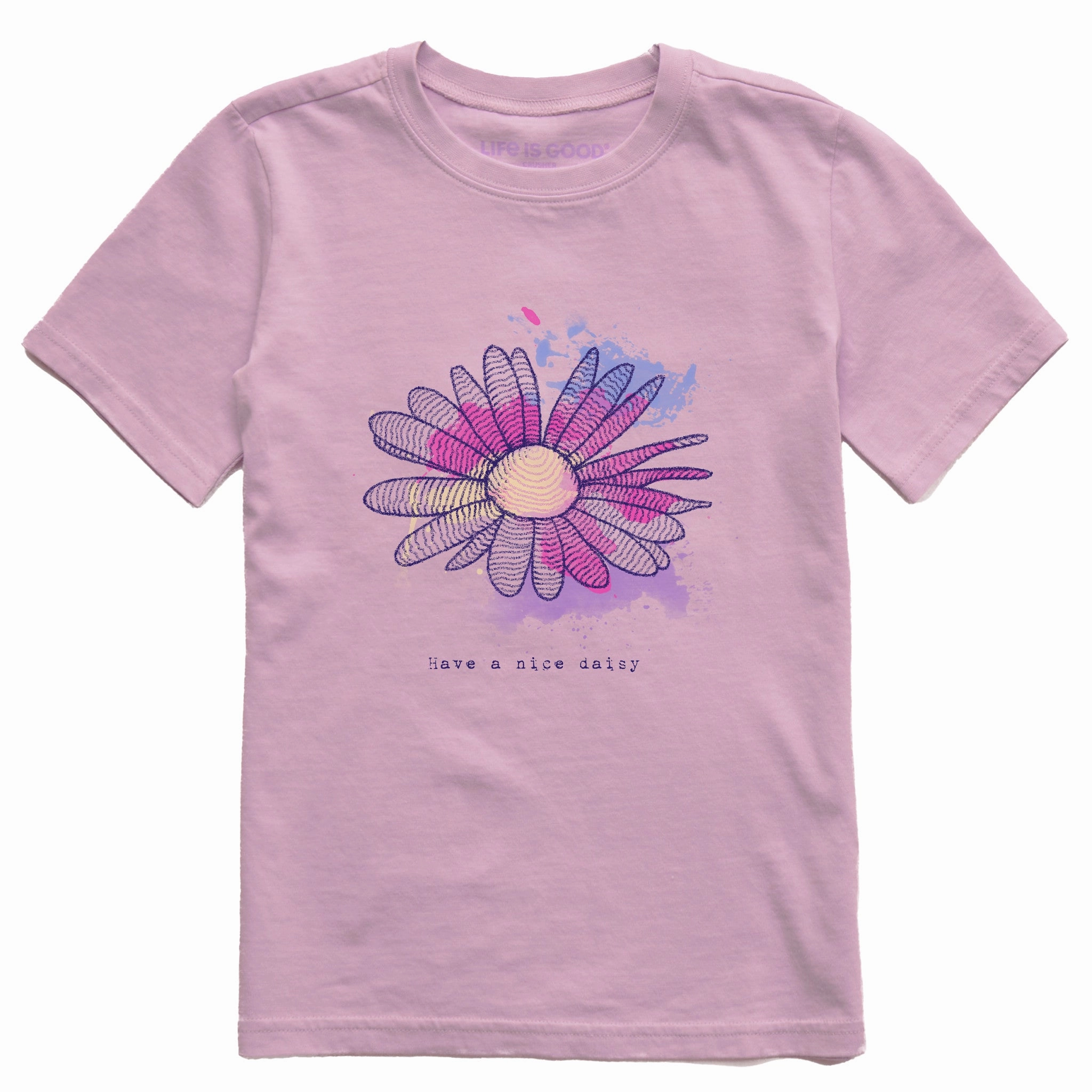 Kids Fineline Have a Nice Daisy Short Sleeve Crusher Tee Low Impact Manufacturing