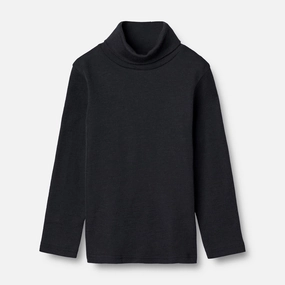 Polo Neckline T-Shirt Roll Neck Wool - navy