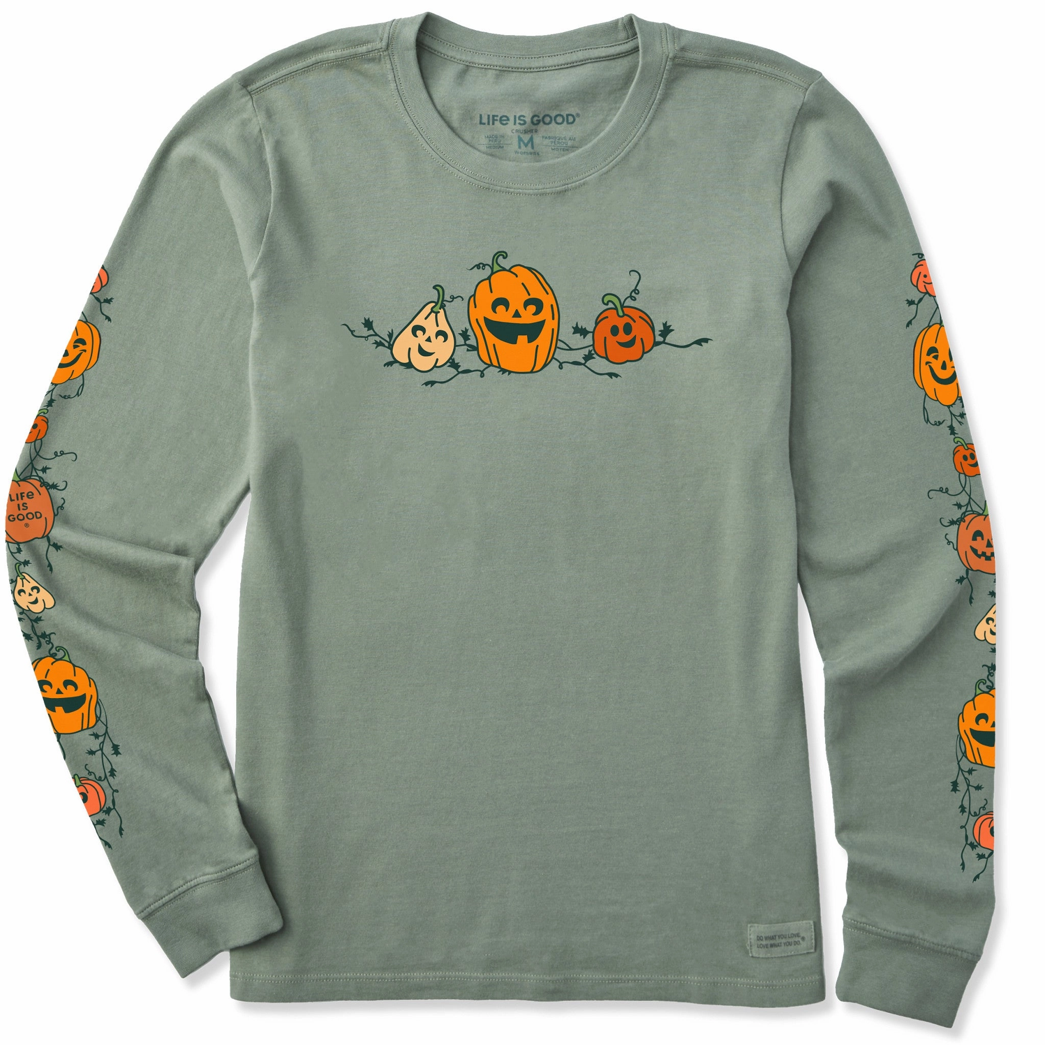 Light Comfort Women's Jack-O-Lanterns Long Sleeve Crusher Tee