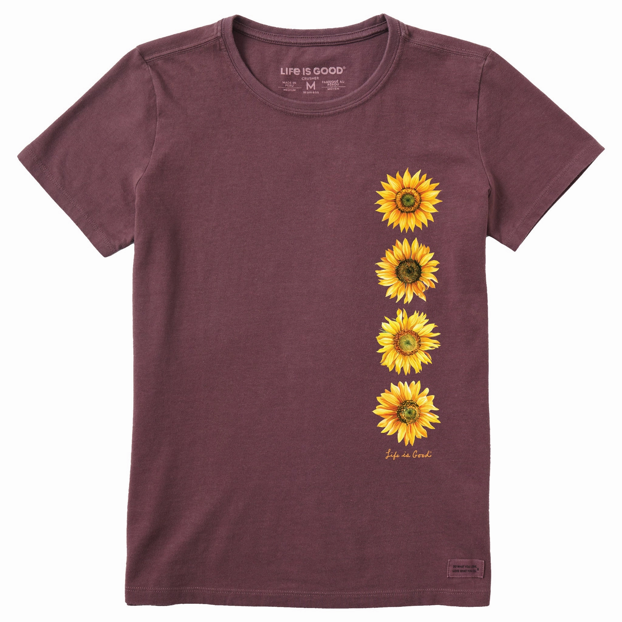 Women's Sunflower Line Short Sleeve Crusher Tee Sleek Design Stretch Fit