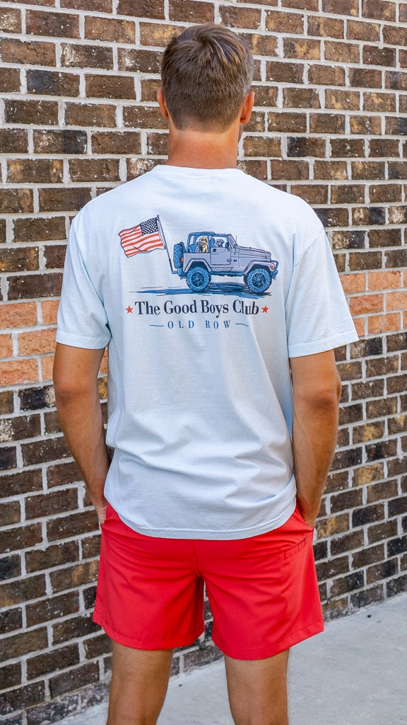 Old Row Good Boy's Club Jeep USA Pocket Tee Trendy Comfort Fit Valentine's Day