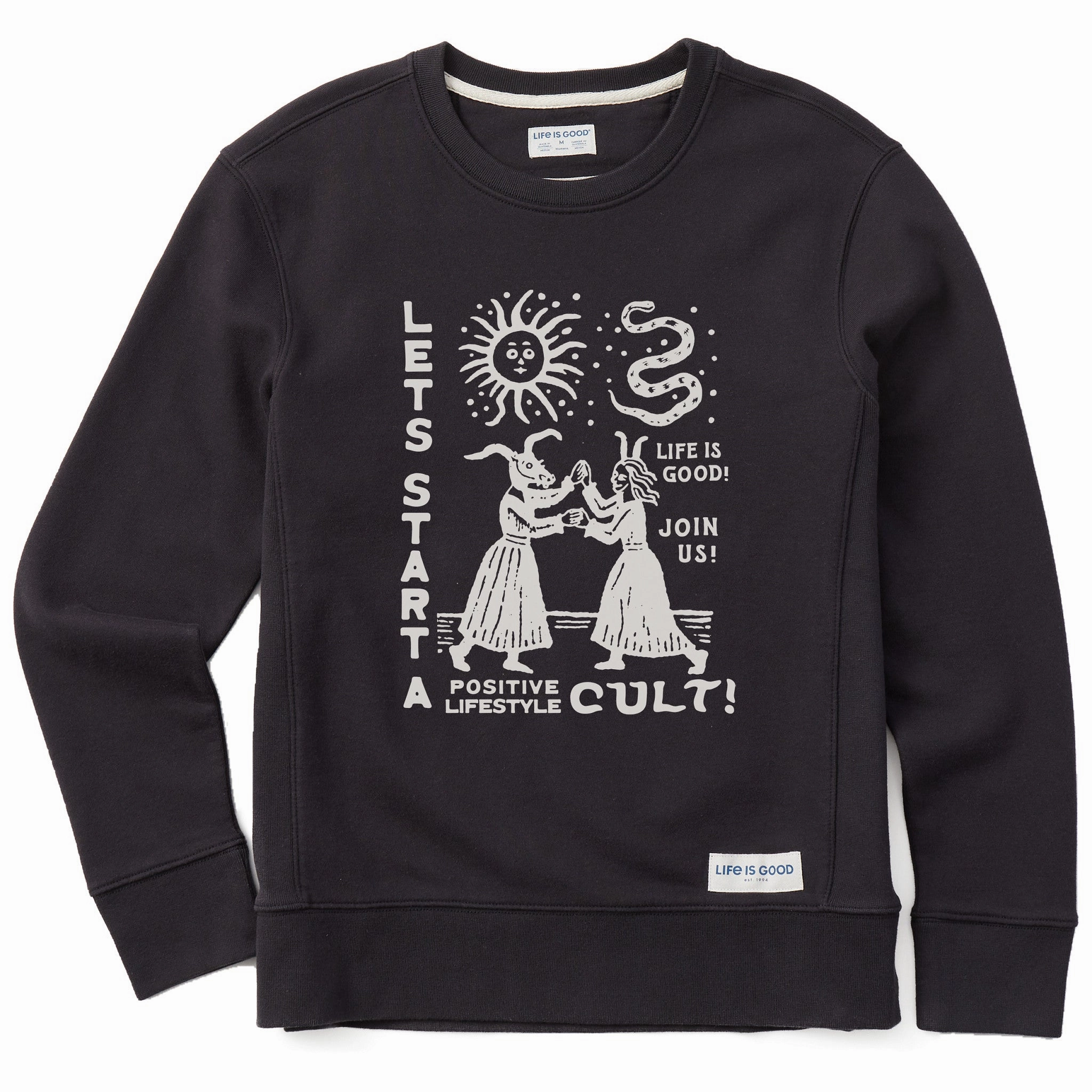 Reinforced Hems Women's Let's Start a Cult Simply True Fleece Crew