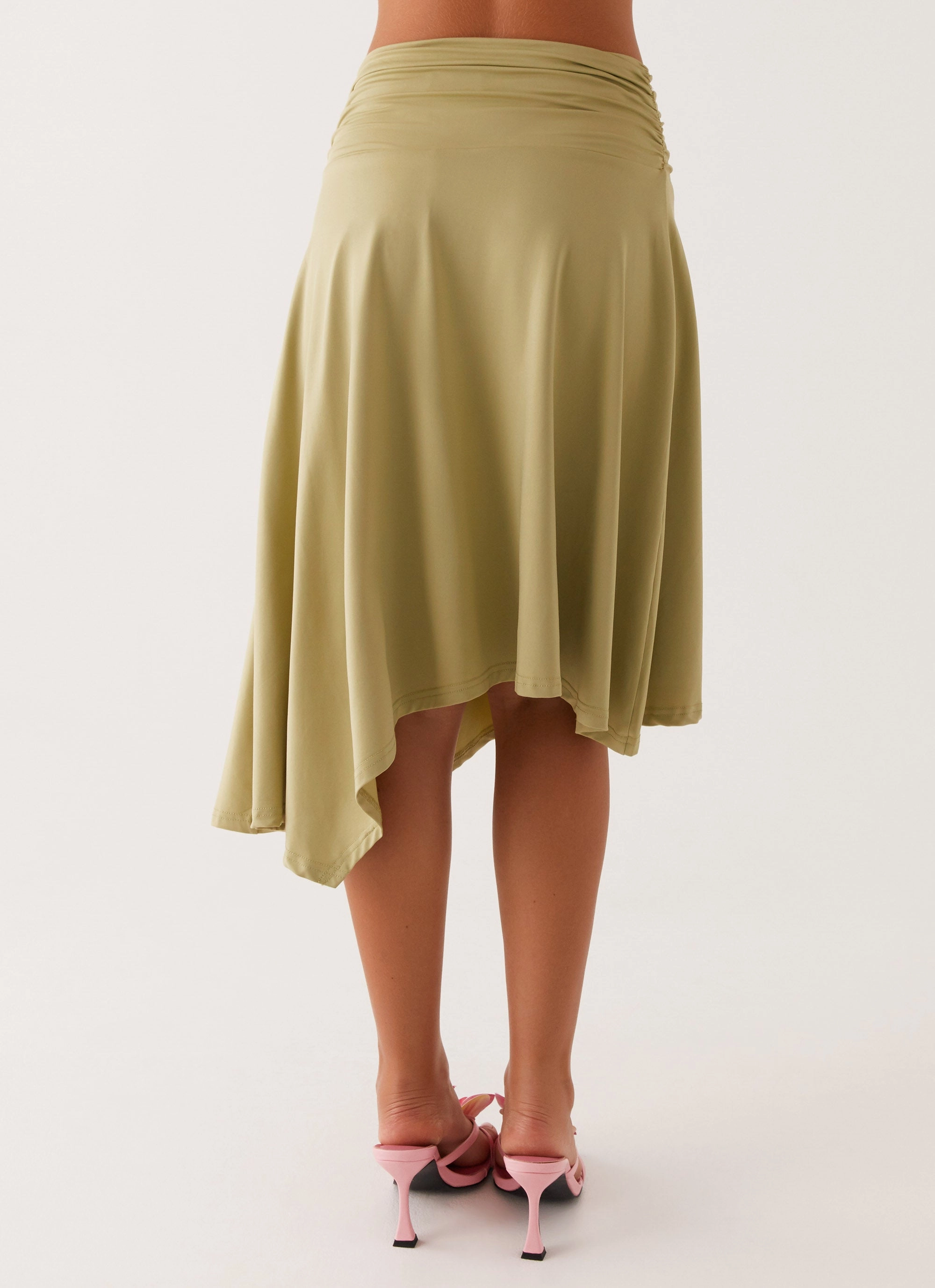 Dolly Midi Skirt - Green Business Meeting