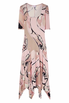 Orchidee Print Long Dress Soft Fit Wear