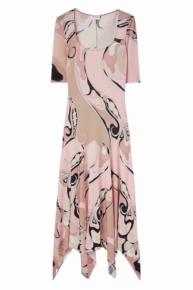 Orchidee Print Long Dress Soft Fit Wear