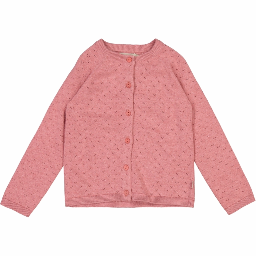 Knit Cardigan Maja - berry melange Calm Tones ribbed texture