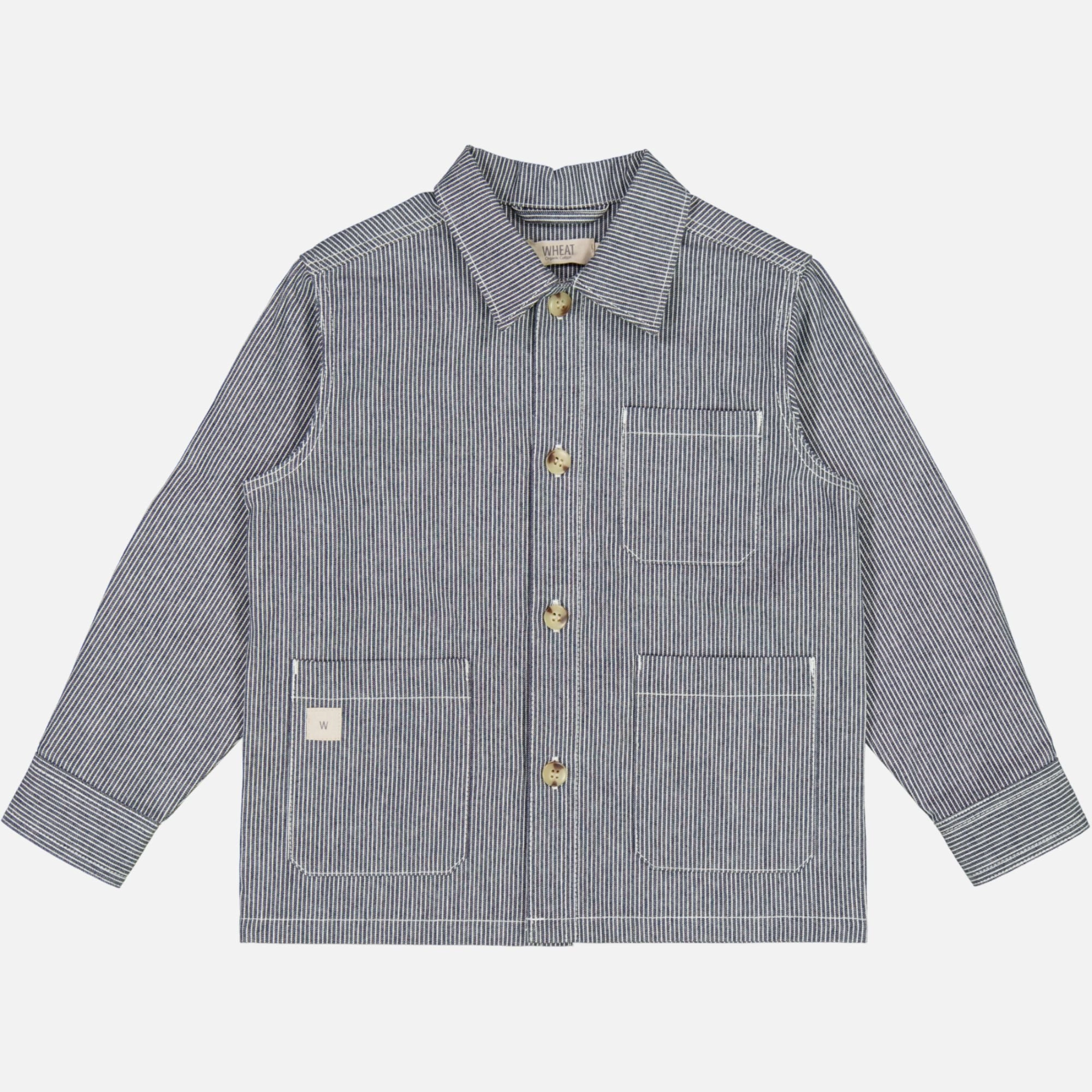 Overshirt Karlo - navy denim stripe sporty wear Cozy Layer