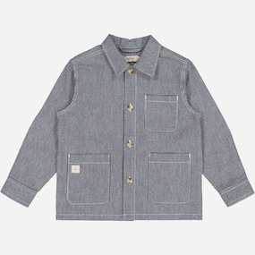 family gathering Flexible Wear Overshirt Karlo - navy denim stripe