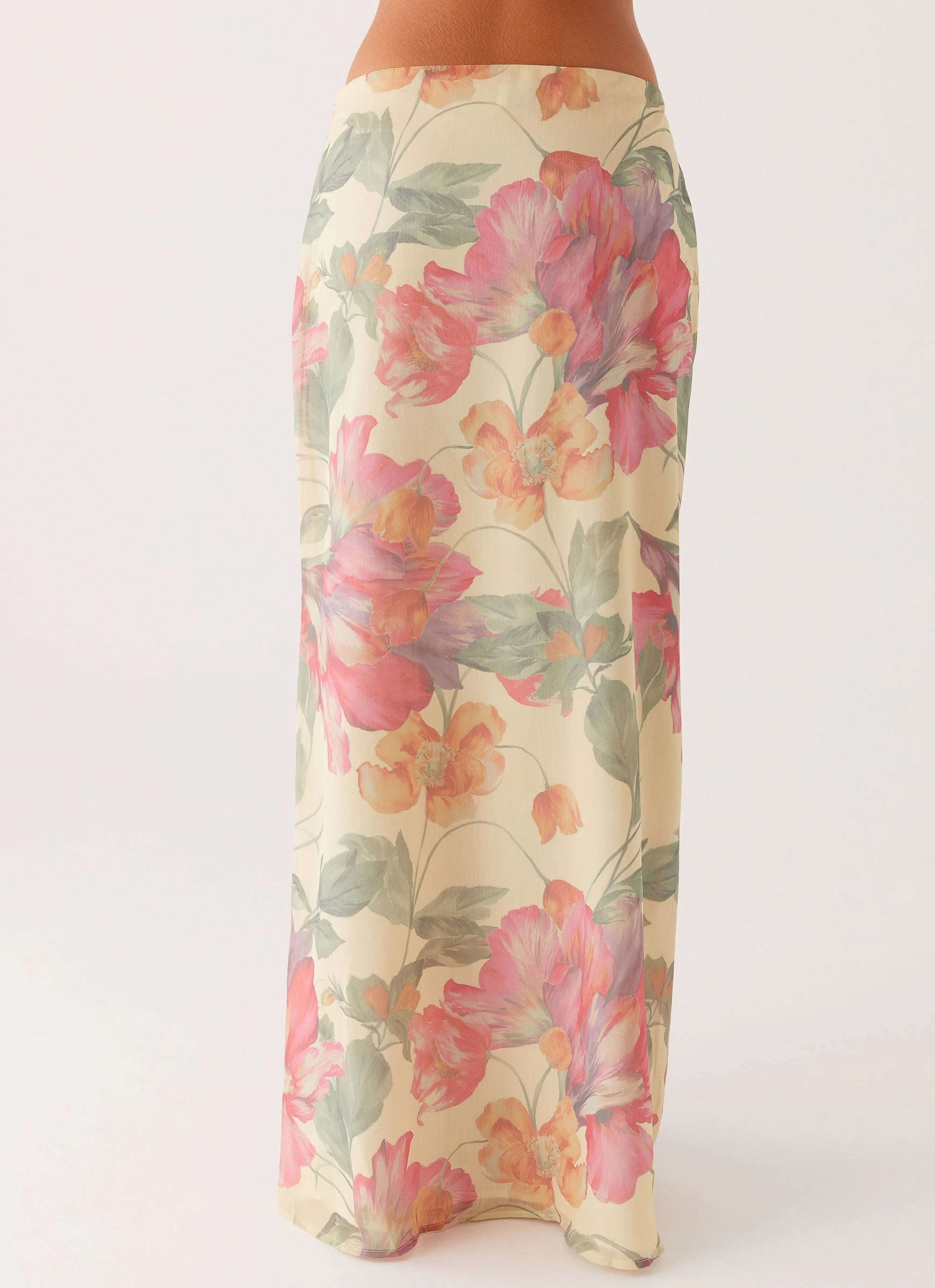 Soulful Low Rise Maxi Skirt - Yellow Peony Contemporary Mood