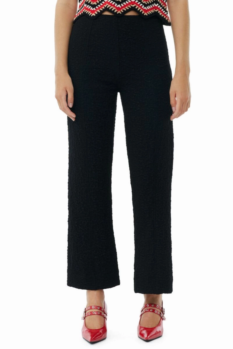 Basic Stretch Textured Cropped Pants