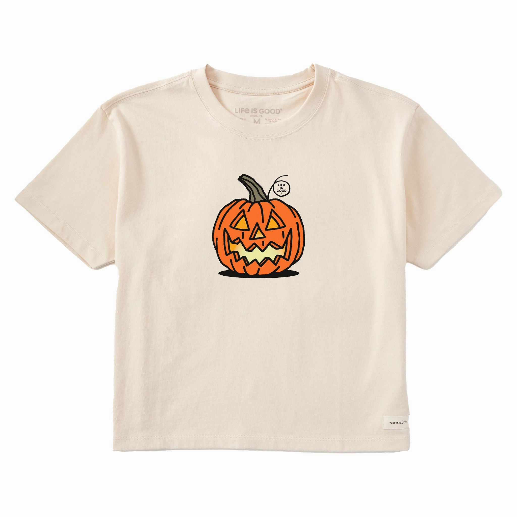 Women's Jack O'Lantern Short Sleeve Crusher Boxy Tee Bold and Comfortable OdorResistantTechnology