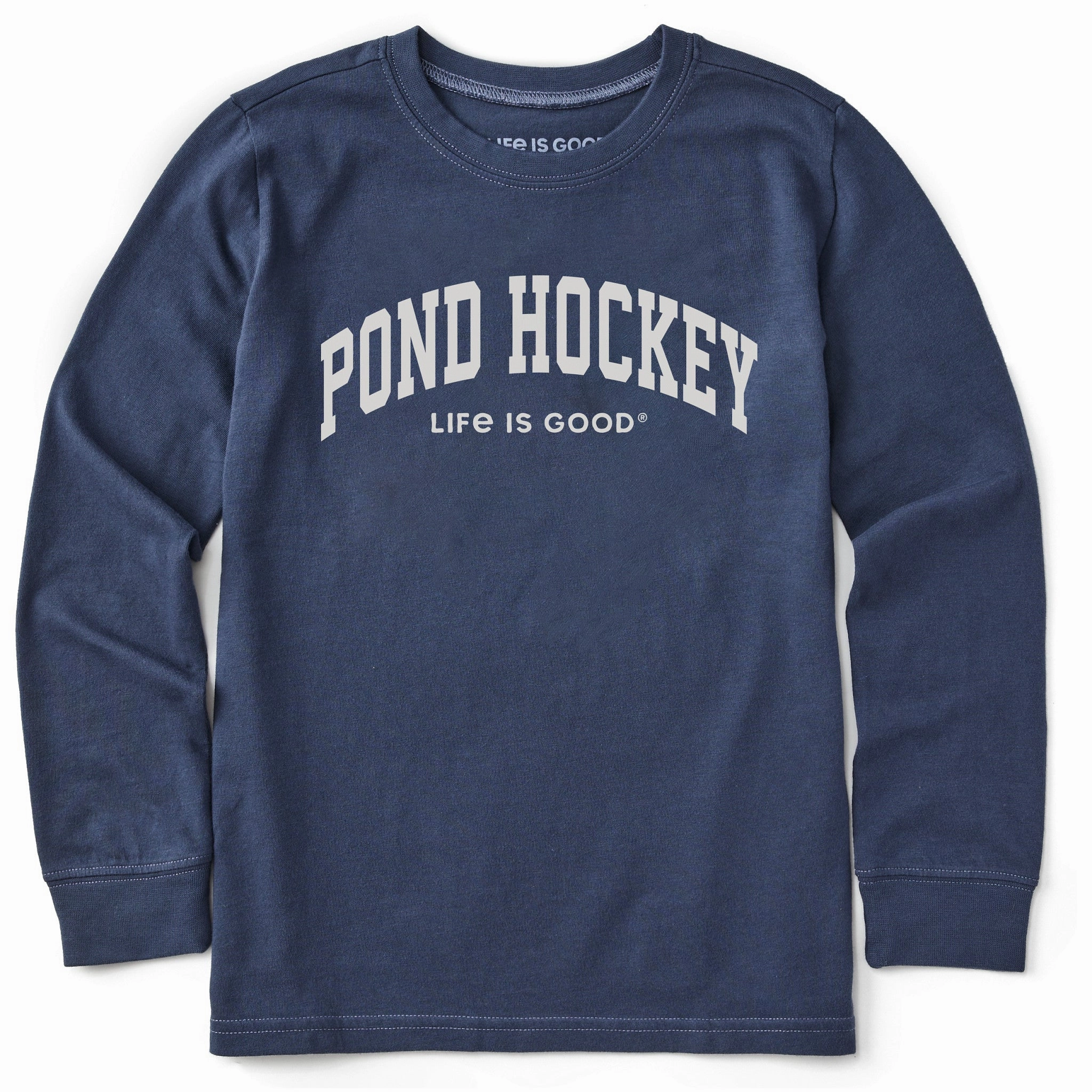Kids Pond Hockey Arch Long Sleeve Crusher Tee Non Irritating Tags