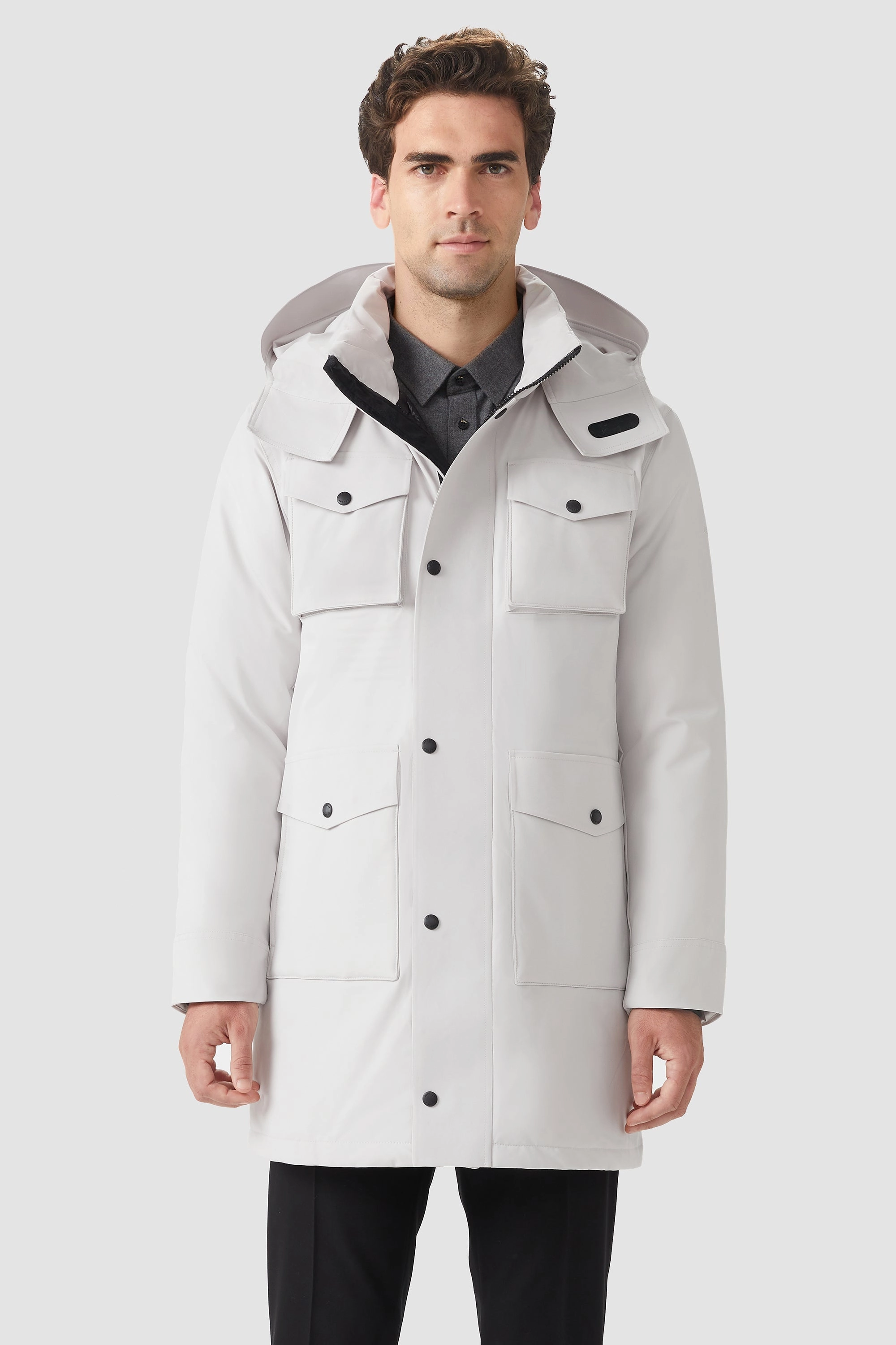 Windproof Warm Hooded Down Jacket Windproof Construction