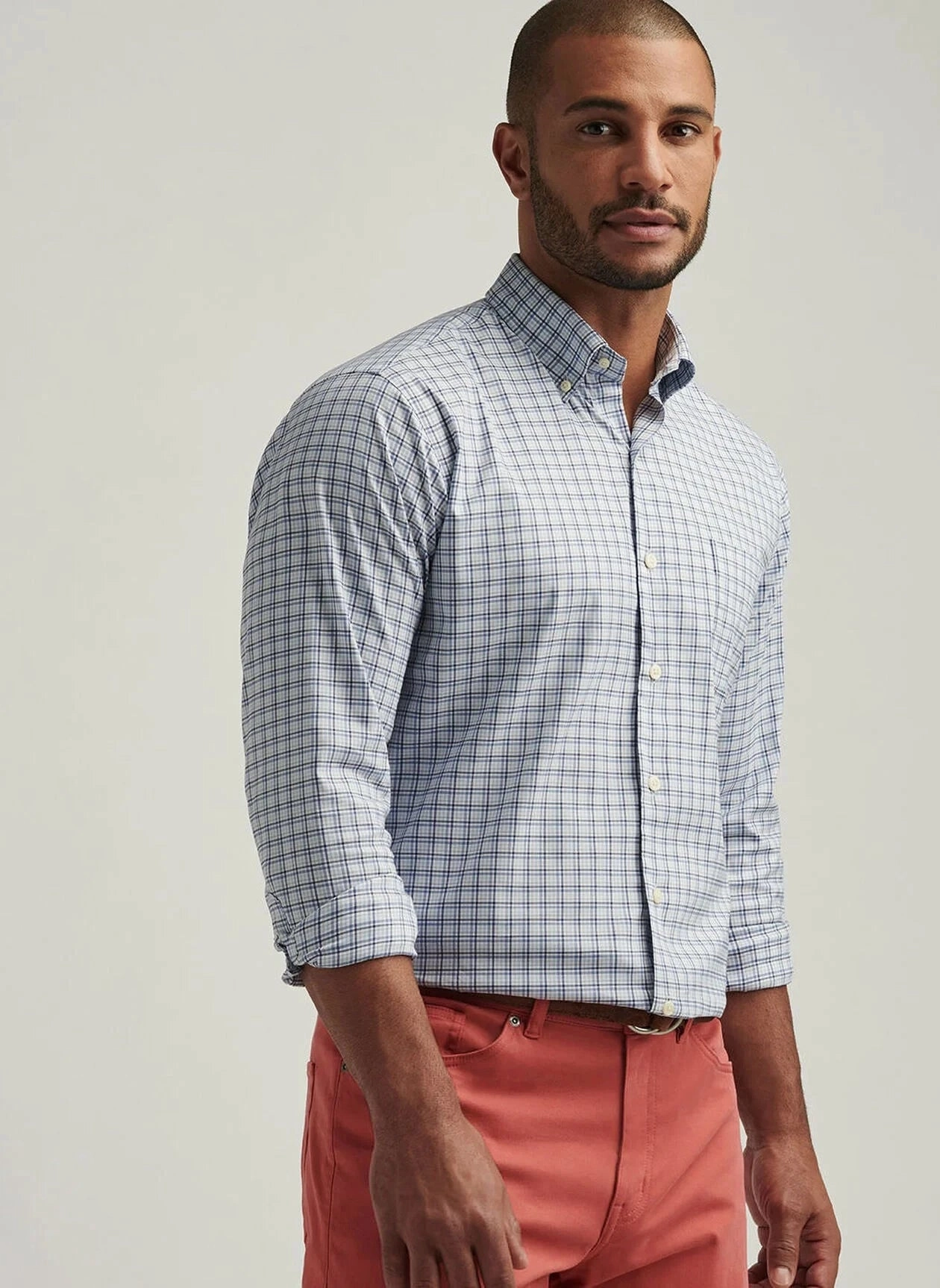 Peter Millar Albert Crown Lite Cotton-Stretch Sport Shirt fit test