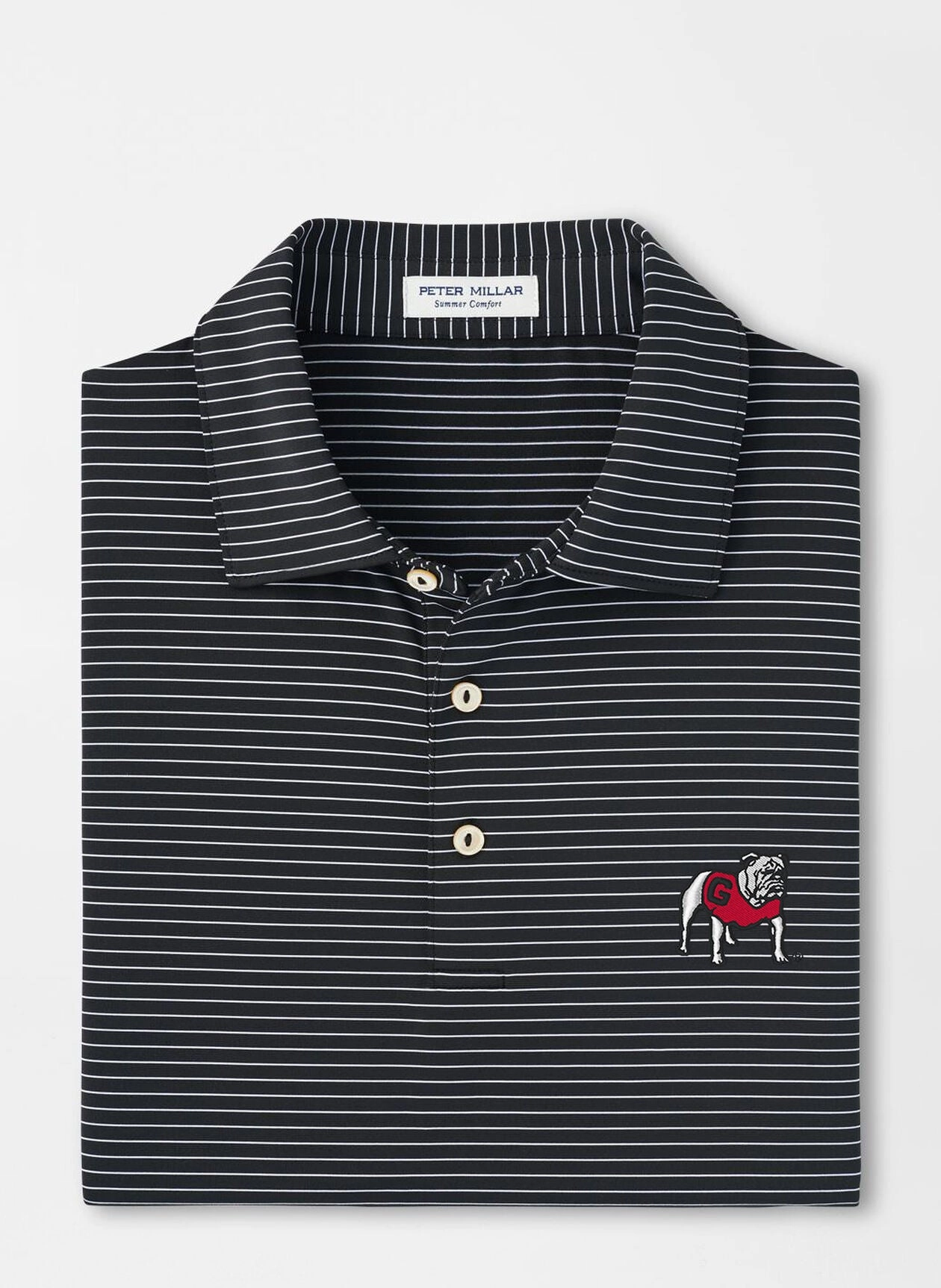 Peter Millar Georgia Standing Bulldog Hemlock Performance Jersey Polo Breathable Knitwear