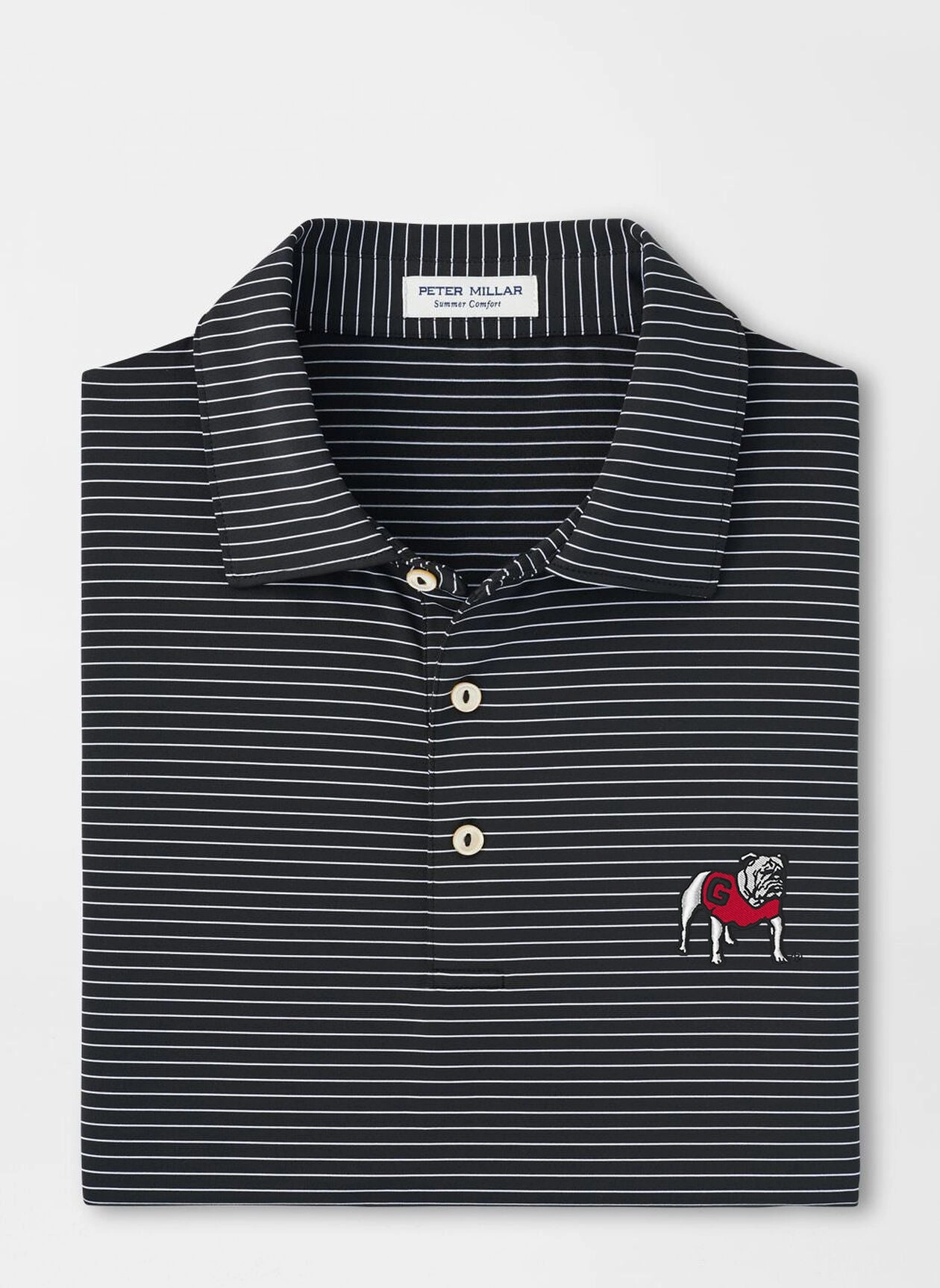 Travel Staple Peter Millar Georgia Standing Bulldog Hemlock Performance Jersey Polo
