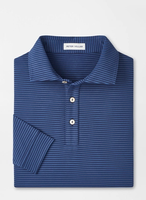 Peter Millar Lyons Stripe Performance Jersey Long-Sleeve Polo Stretchable Fabric