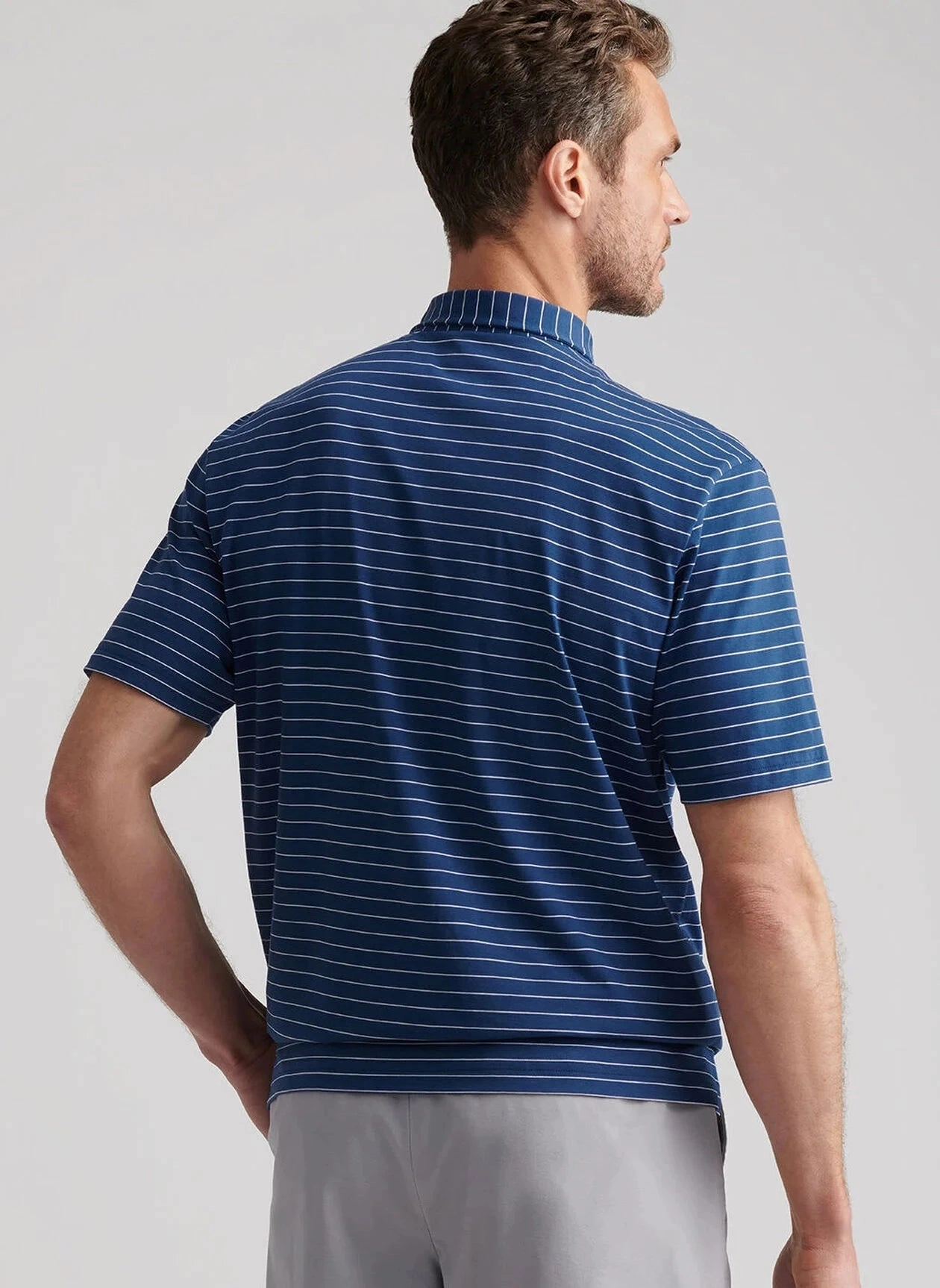 Refined Style TearResistant Fiber Peter Millar Rover Stripe Crown Comfort Cotton Polo