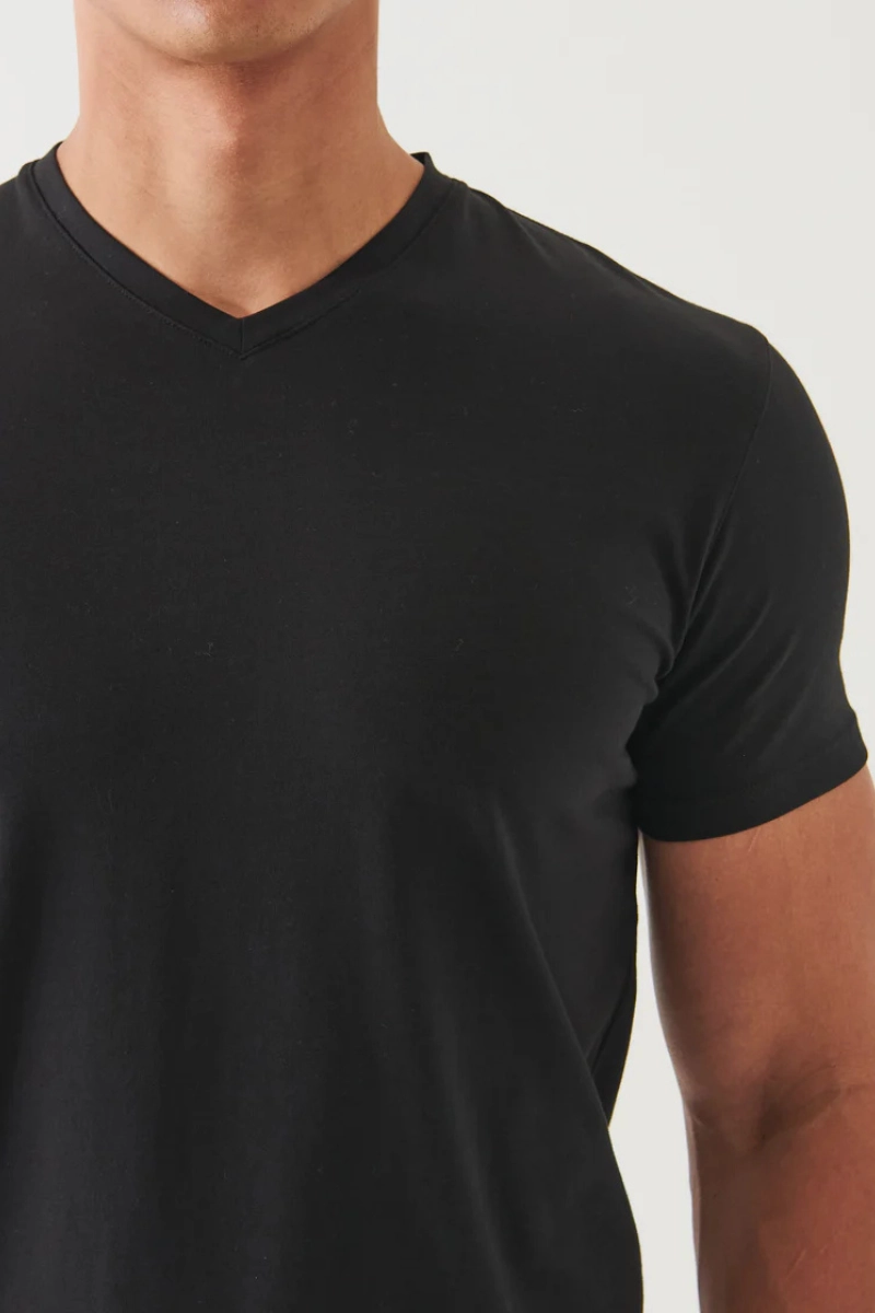 Pima Cotton Stretch V-Neck Modern Casual