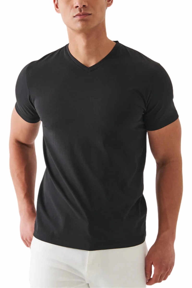 Pima Cotton Stretch V-Neck Sporty Fit
