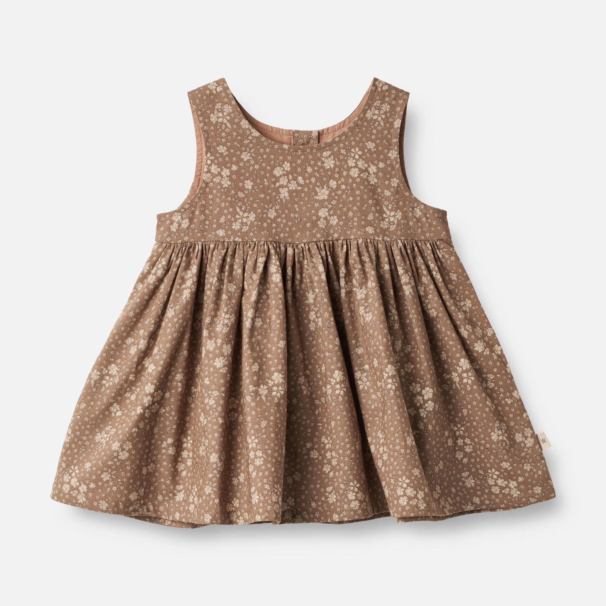 Motion Light Pinafore Wrinkles | Baby - cocoa brown flowers