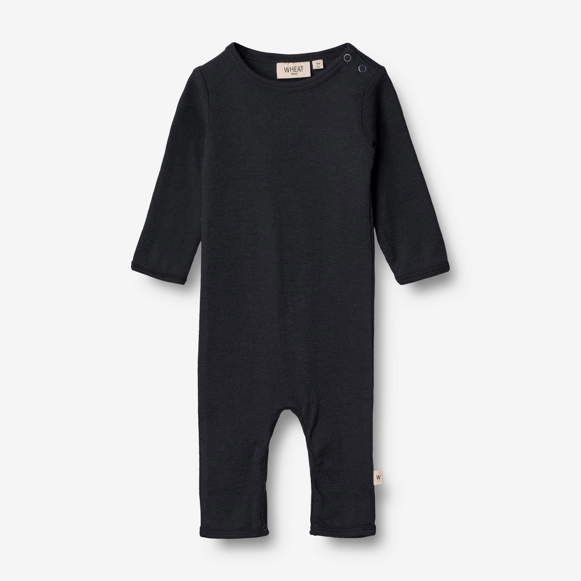 Plain Wool Jumpsuit | Baby - navy Minimal Casual Style Wardrobe Classic