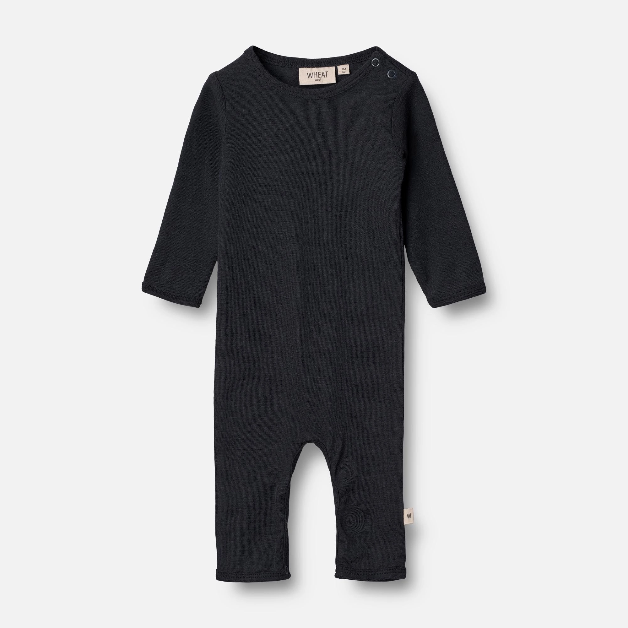 Plain Wool Jumpsuit | Baby - navy Just Right Cozy Loopback Fabric